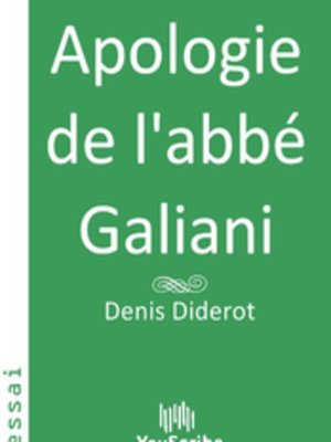 cover image of Apologie de l'abbé Galiani